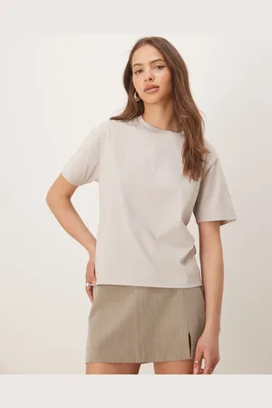 Abercrombie & Fitch – Cropped-T-Shirt in Beige