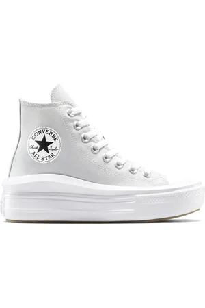Converse – Chuck Taylor All Star Move – Sneaker in Zartgrau/Weiß/Schwarz mit Plateausohle