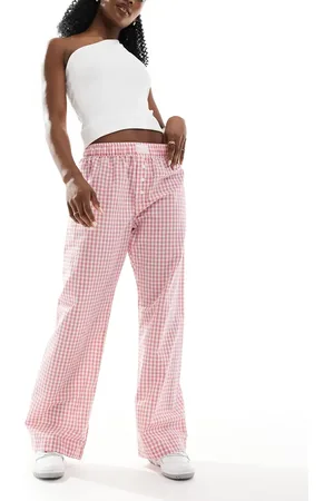 Cotton On Cotton On – Boyfriend-Hose in mit Vichy-Karo und Boxershorts-Detail