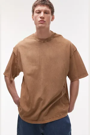 Topman – T-Shirt in verwaschenem mit extremer Oversize-Passform und mit sichtbaren Nähten