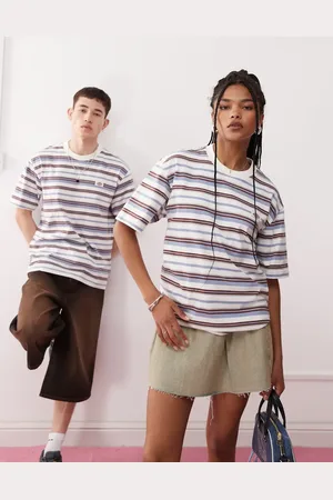 Dickies – Glade Spring – Gestreiftes T-Shirt in Wollweiß