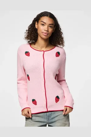 Pieces® – Strickjacke in Pink-A-Boo