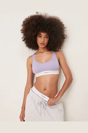 Calvin Klein – Geripptes Bustier aus Modal in Flieder