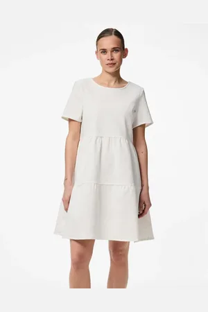 Pieces® – Kurzes Kleid Pfefferweiß