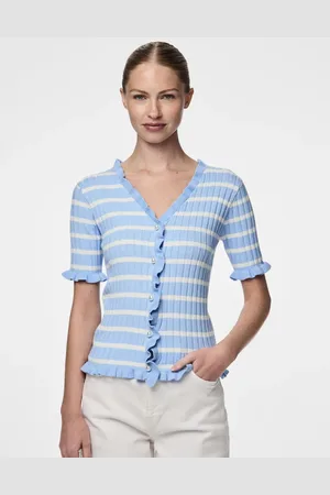 Pieces® – Strickjacke in Kornblumenblau