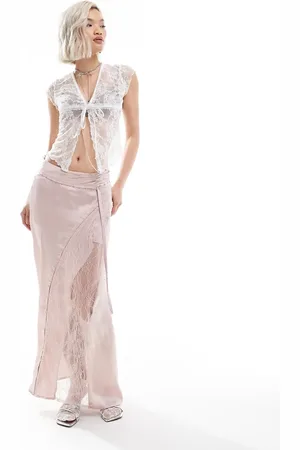 Reclaimed – Limited Edition – Maxi-Schlupfrock in mit Spitzeneinsatz und gespleißtem Design