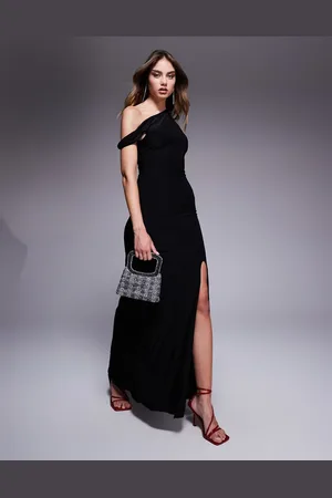 Fashionkilla – Figurbetontes, doppelt formendes Maxikleid in mit One-Shoulder-Träger