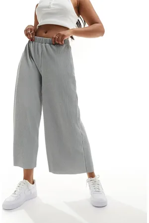 ASOS – Plissierte Culotte-Hose in meliert mit weitem Bein