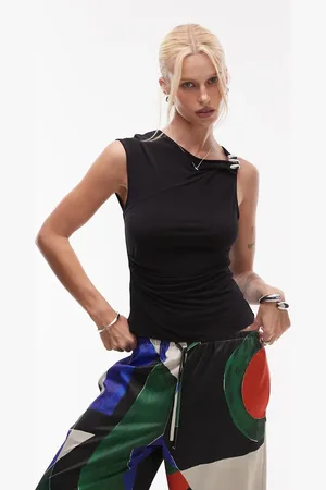 MANGO – Tailliertes Oberteil in mit goldfarbenen Akzenten und One-Shoulder-Träger