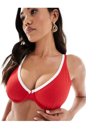 Hollister – Curvy – Bügel-Bikinioberteil in mit tiefem Ausschnitt, Kombiteil