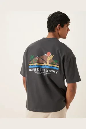 ASOS – Schweres Oversize-T-Shirt in verwaschenem Schwarz mit Rückenprint