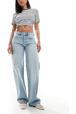 Pull&Bear – Jeans in Hellblau mit geradem Schnitt und niedrigem Bund