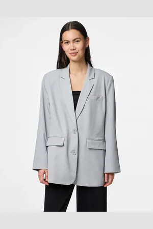 Pieces® – Blazer in meliertem Hellgrau