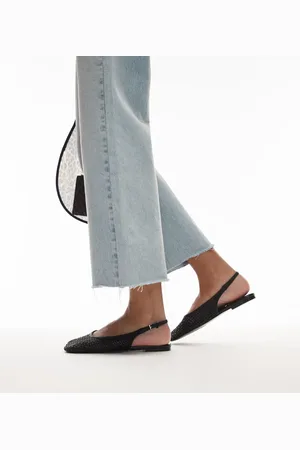 MANGO – Slingback-Mules in mit gewebtem Obermaterial
