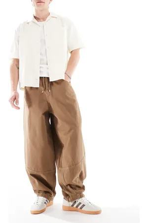 ASOS – Weite Oversize-Hose in Khaki mit Ziernaht
