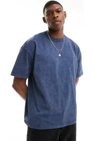 ASOS – Oversize-T-Shirt in verwaschenem Blau, 220 g/m² schwer