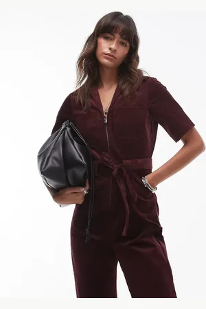 & OTHER STORIES – Cord-Jumpsuit in Burgunderrot mit Gürtel