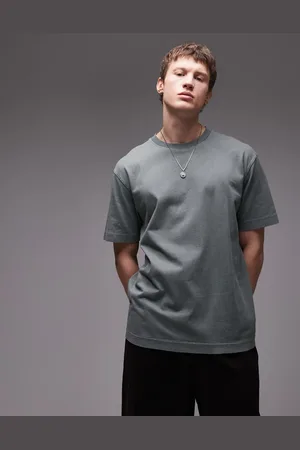 Topman – Oversize-T-Shirt in verwaschenem Salbeigrün
