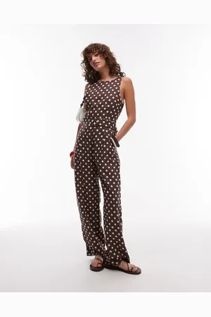 MANGO – Hochgeschlossener Jumpsuit in gepunktetem mit geradem Bein