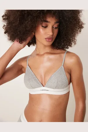 Calvin Klein – Unwattierter Triangel-BH aus geripptem Modal in