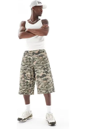 ASOS – Lange Jorts mit Military-Muster