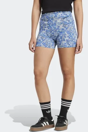 adidas X Liberty London – Mehrfarbige Booty-Shorts mit Kalkweiß