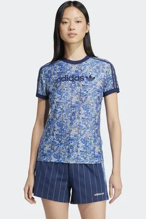 adidas – x liberty london – Cali – Farblich abgestimmtes T-Shirt in /Kreideweiß/Amb