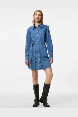 Pieces® – Jeanskleid in Hellblau