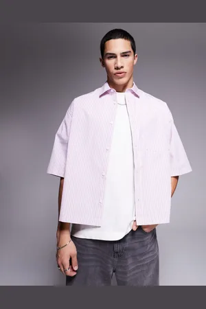 ASOS – Kastiges, gestreiftes Oversize-Hemd in und Weiß