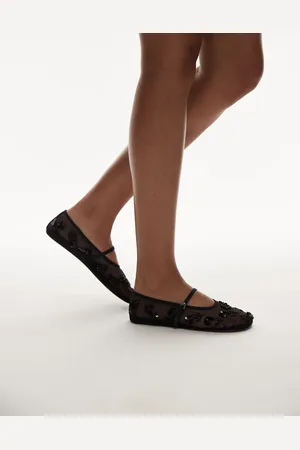 MANGO – Ballerinas aus Mesh in mit Verzierung