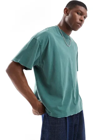 Pull&Bear – Kastiges Cropped-T-Shirt in mit Destroyed-Look