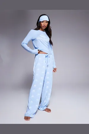Juicy Couture – Pyjama in Hellblau mit „Pillow Princess“-Print