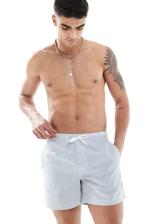 Only & Sons – Seersucker-Badeshorts in gestreiftem