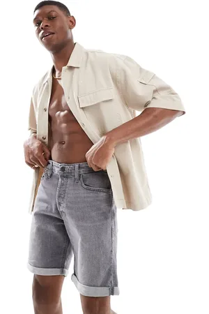 JACK & JONES – Jeanshorts in grauer Waschung