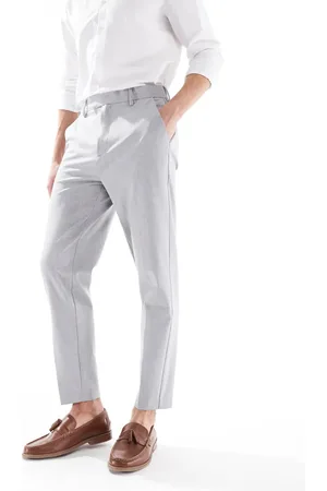 ASOS – Elegante, schmal zulaufende Hose in Hellgrau