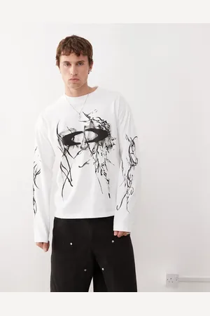 Weekday – Great – Boxy Fit Langarmshirt in mit Grafikprints