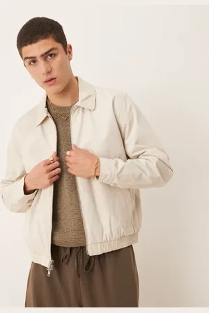 Abercrombie & Fitch – Cropped-Harrington-Jacke in Hellbraun