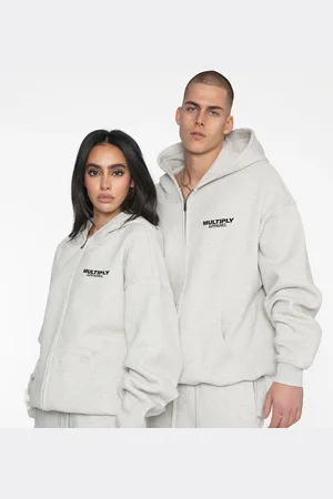 Multiply Apparel – Buff – Oversize-Kapuzenjacke in meliertem