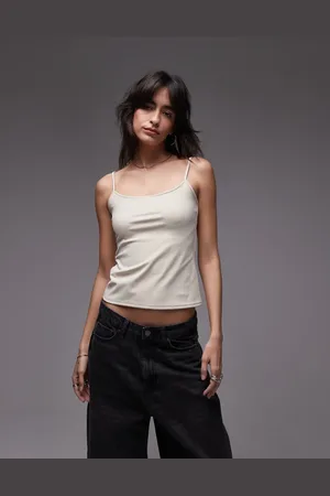 MANGO – Camisole-Oberteil aus Polyamid in Ecru