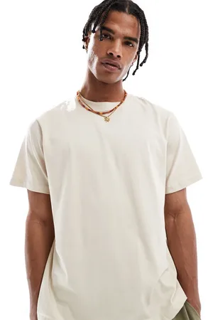 Pull&Bear – Normal geschnittenes T-Shirt in Sandbeige