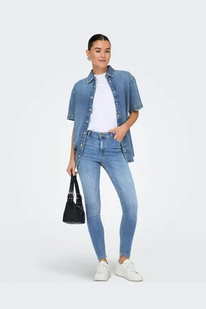 JDY – Jeans mit engem Schnitt in Denim-Mittelblau
