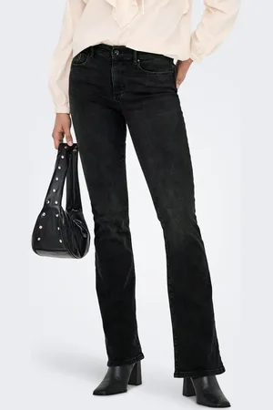 ONLY – Ausgestellte Jeans in verwaschenem