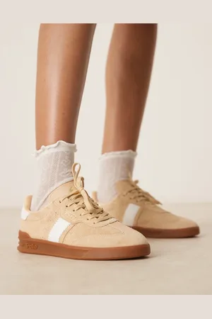 Ralph Lauren – Heritage Aera – Sneaker in Beige mit Gummisohle