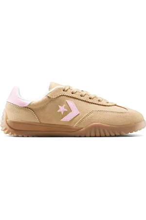 Converse – Run – Wildleder-Sneaker in Küstendüne/Zuckerbeere/Reiherweiß mit Stern-Logo