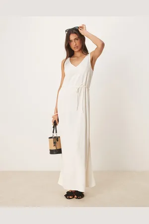 JDY – Maxikleid aus Leinenmix in mit Bindedetail