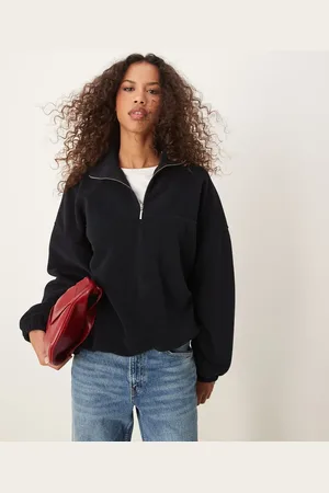 ASOS – Oberteil aus Polarfleece in mit kurzem Reißverschluss