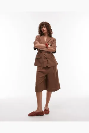 MANGO – Longline-Bermudashorts aus Leinenmix in , Kombiteil