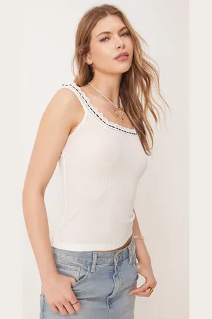 Free People – Only You – Tanktop in Elfenbein mit Band-Detail
