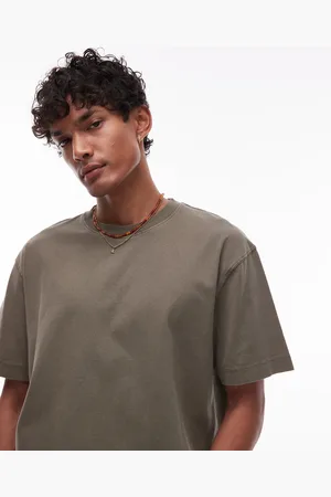 Topman – Oversize-T-Shirt in verwaschenem Khaki