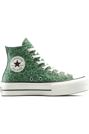 Converse – Chuck Taylor All Star Lift – Sneaker mit Leopardenmuster in Foothill- /Vintage-Weiß und Plateausohle